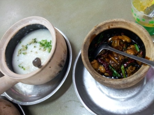 chilli frog leg porridge at Sin Ma Live Seafood Restaurant